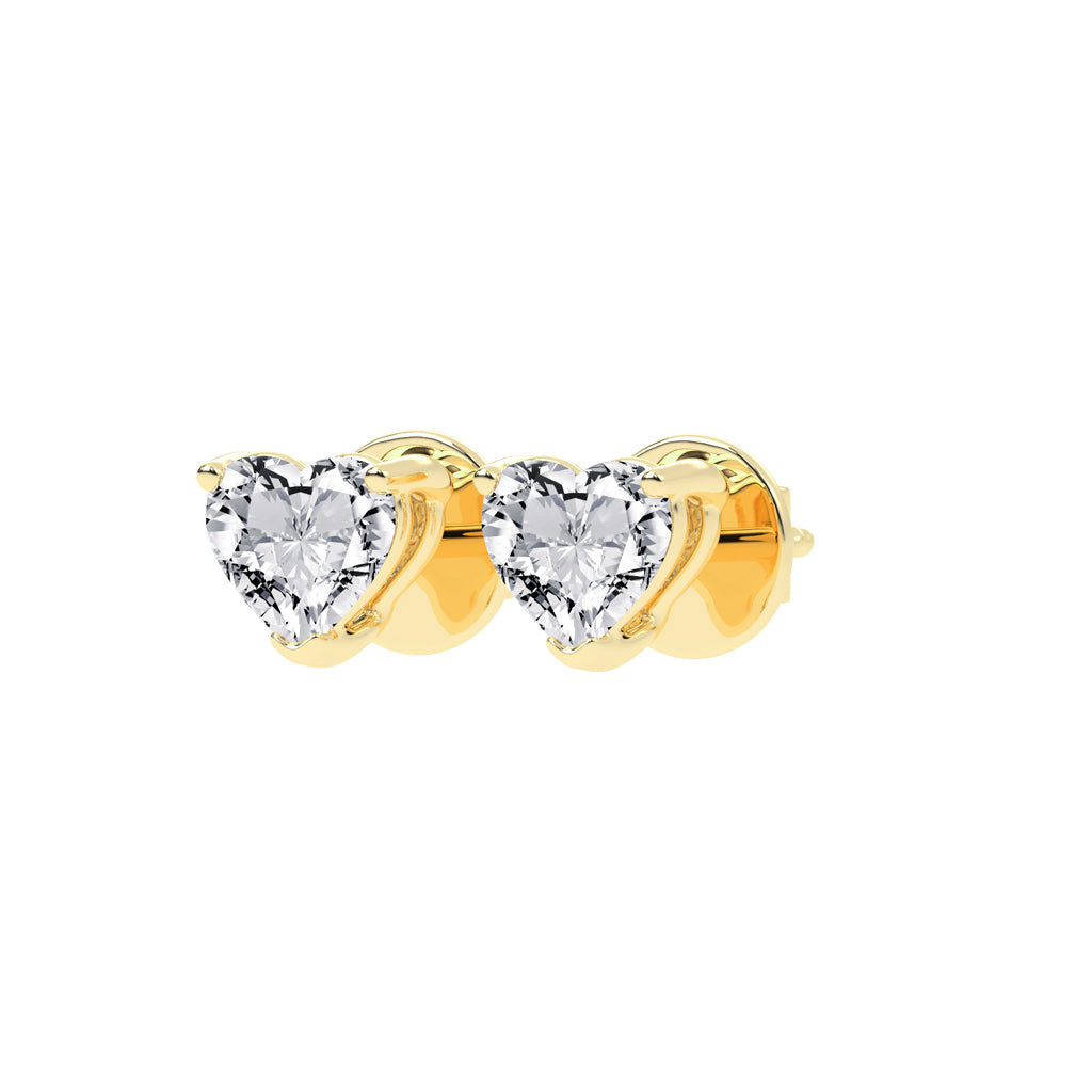RosÃ© Romance Heart-Cut Diamond Stud Earrings