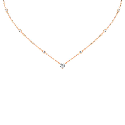Sweetheart Sparkle Heart & Diamond Pendant Necklace