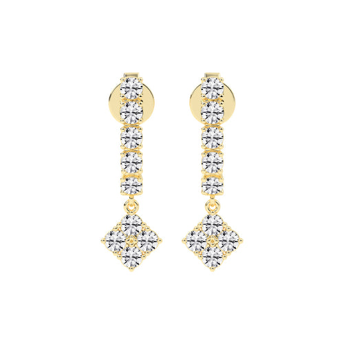 2Ct Round Shape Rose Gold Hoops Earrings