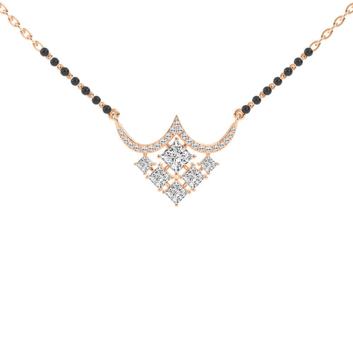 1.75Ct Princess Shape Solitaire Mangalsutra