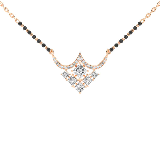 1.75Ct Princess Shape Solitaire Mangalsutra