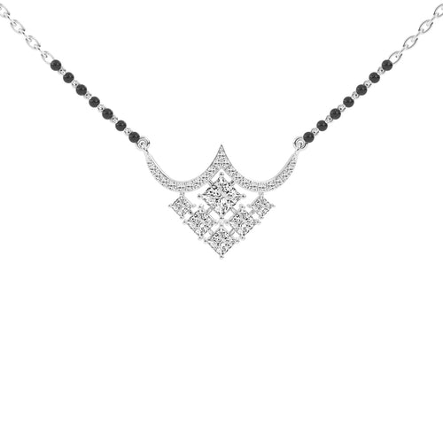 1.75Ct Princess Shape Solitaire Mangalsutra