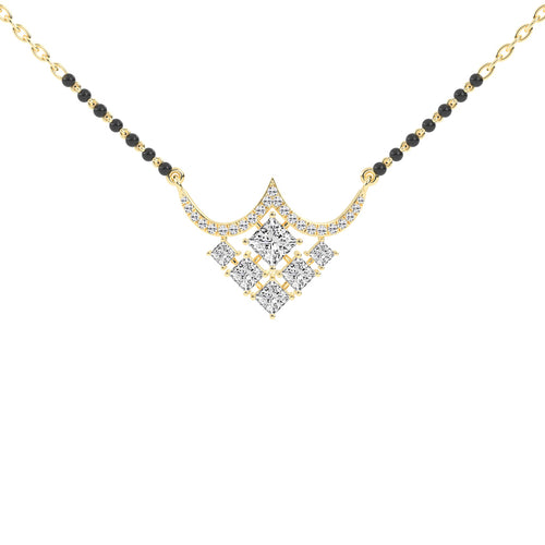1.75Ct Princess Shape Solitaire Mangalsutra