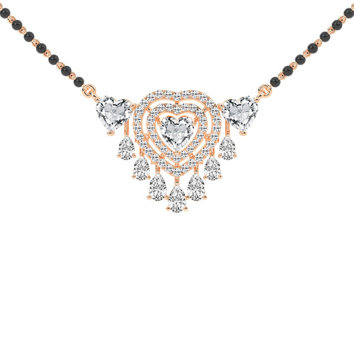 4.25Ct Heart Shape Solitaire Mangalsutra