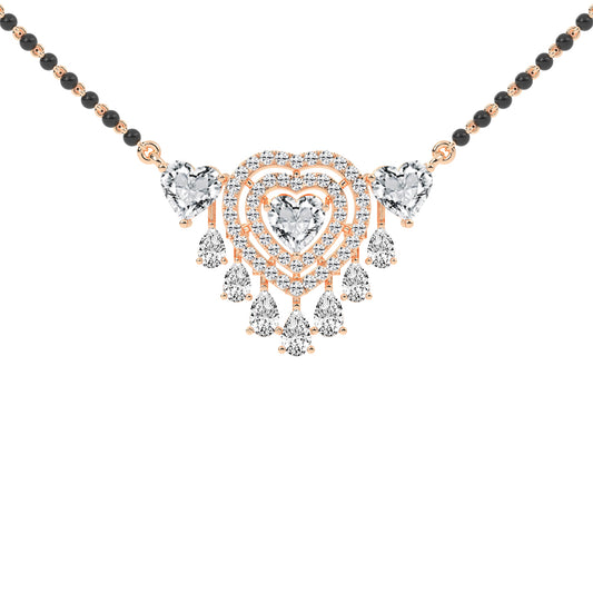 4.25Ct Heart Shape Solitaire Mangalsutra
