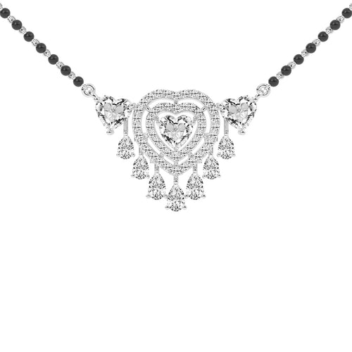 4.25Ct Heart Shape Solitaire Mangalsutra