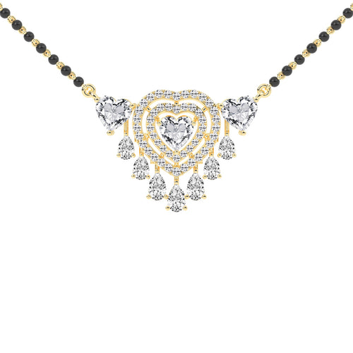 4.25Ct Heart Shape Solitaire Mangalsutra