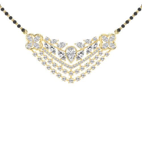 4.25Ct Pear Shape Fancy Mangalsutra