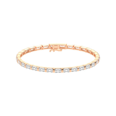 Nivara Emerald Cut Tennis Lab Diamond Bracelet