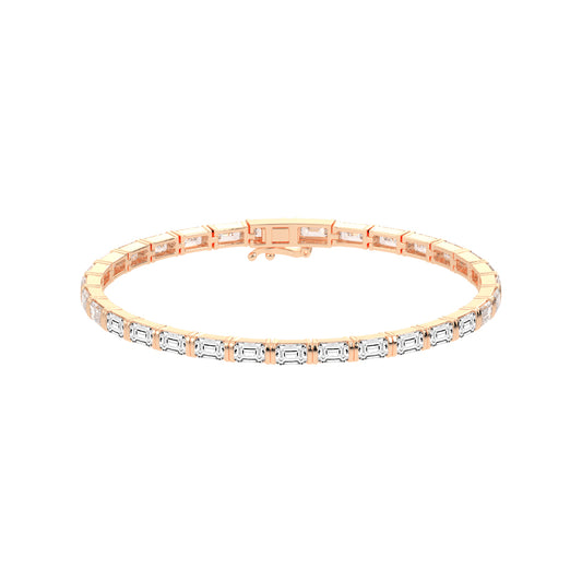 Nivara Emerald Cut Tennis Lab Diamond Bracelet