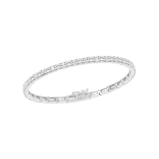 Nivara Emerald Cut Tennis Lab Diamond Bracelet