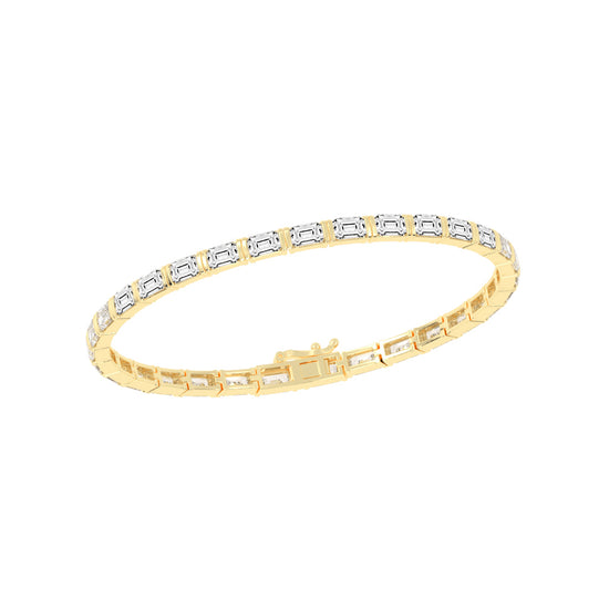Nivara Emerald Cut Tennis Lab Diamond Bracelet