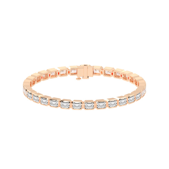 Maris Bezel Set Emerald Tennis Lab Diamond Bracelet