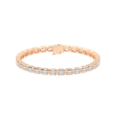 Maris Bezel Set Emerald Tennis Lab Diamond Bracelet