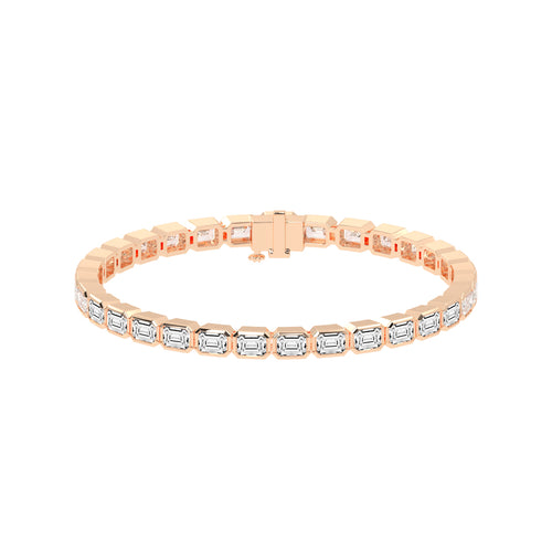 Maris Bezel Set Emerald Tennis Lab Diamond Bracelet