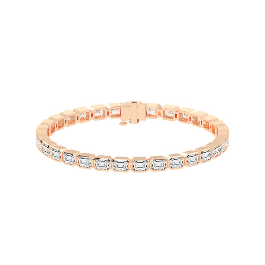 Maris Bezel Set Emerald Tennis Lab Diamond Bracelet