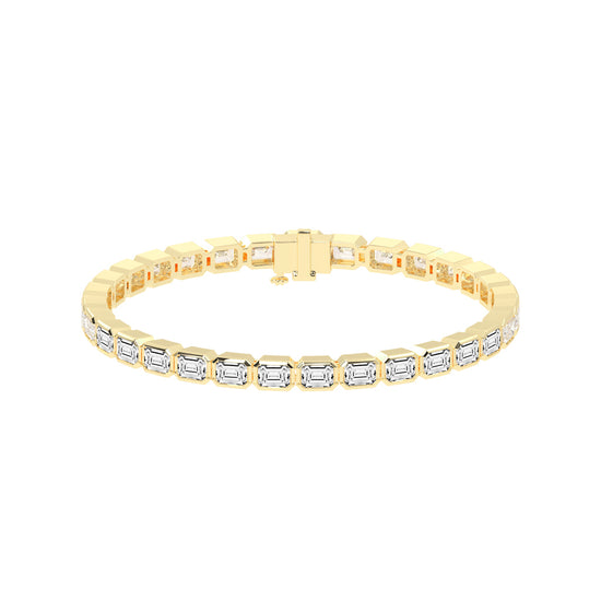 Maris Bezel Set Emerald Tennis Lab Diamond Bracelet