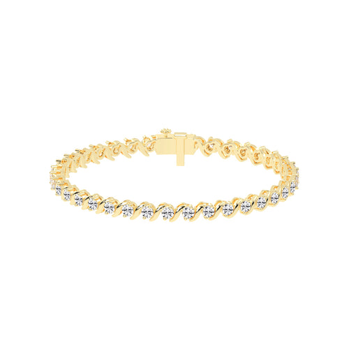Zuri Shared Setting Round Cut Fancy Lab Diamond Bracelet