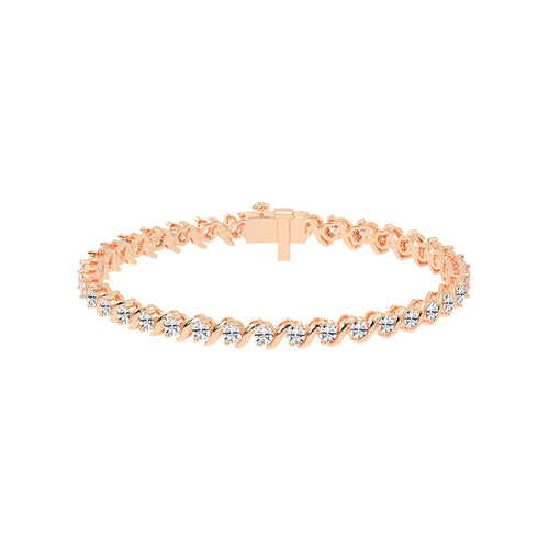 Zuri Shared Setting Round Cut Fancy Lab Diamond Bracelet
