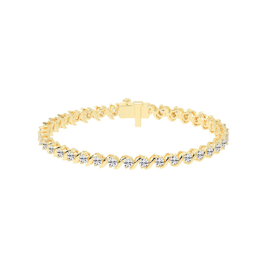 Zuri Shared Setting Round Cut Fancy Lab Diamond Bracelet