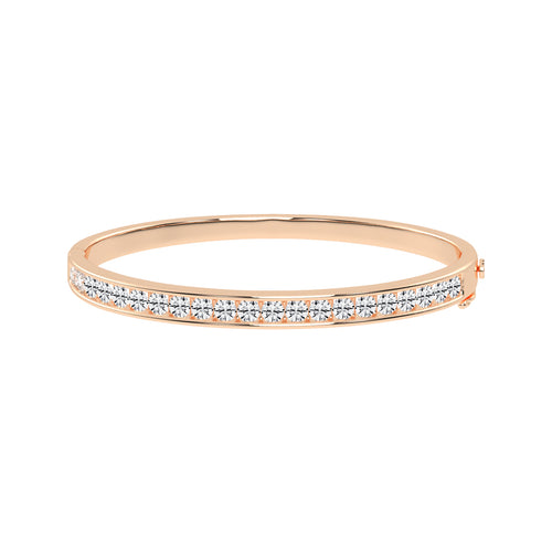 Celina Beaded Round Cut Kada Lab Diamond Bracelet