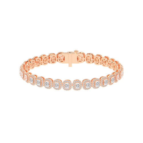 Elysia Bezel Setting Emerald Tennis Lab Diamond Bracelet
