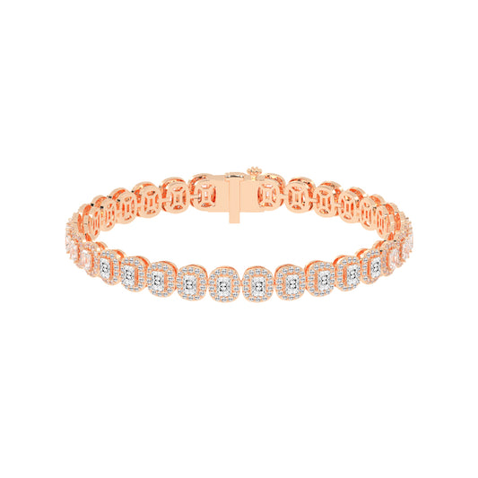 Elysia Bezel Setting Emerald Tennis Lab Diamond Bracelet