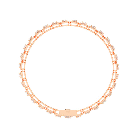 Elysia Bezel Setting Emerald Tennis Lab Diamond Bracelet