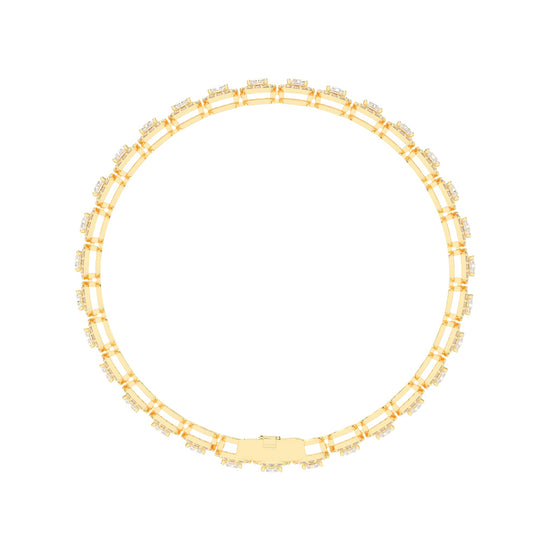 Elysia Bezel Setting Emerald Tennis Lab Diamond Bracelet