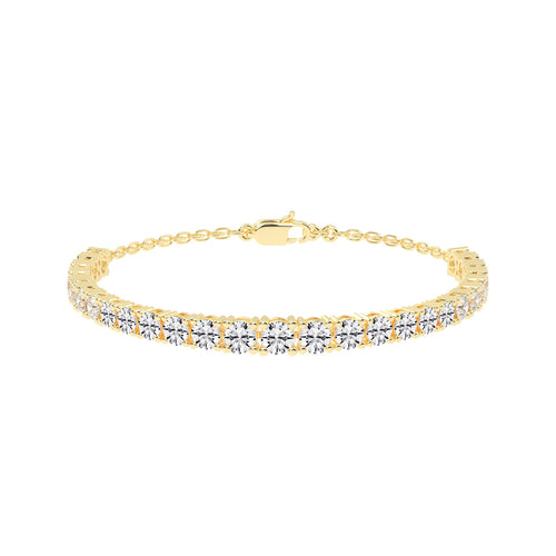 Neva Shared Prong Round Cut Tennis Lab Diamond Bracelet