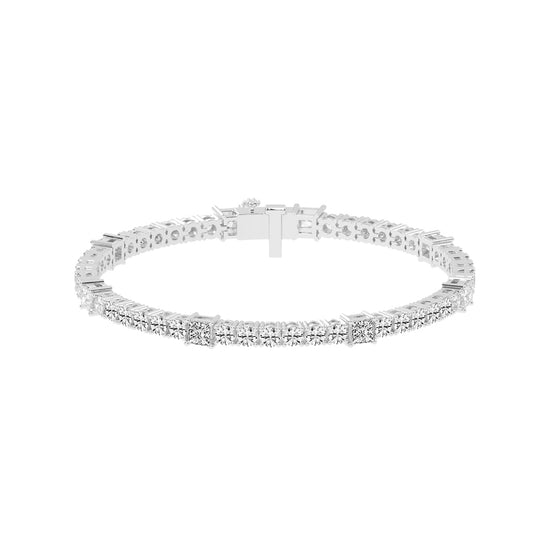 Auroria Princess Cut Tennis Lab Diamond Bracelet