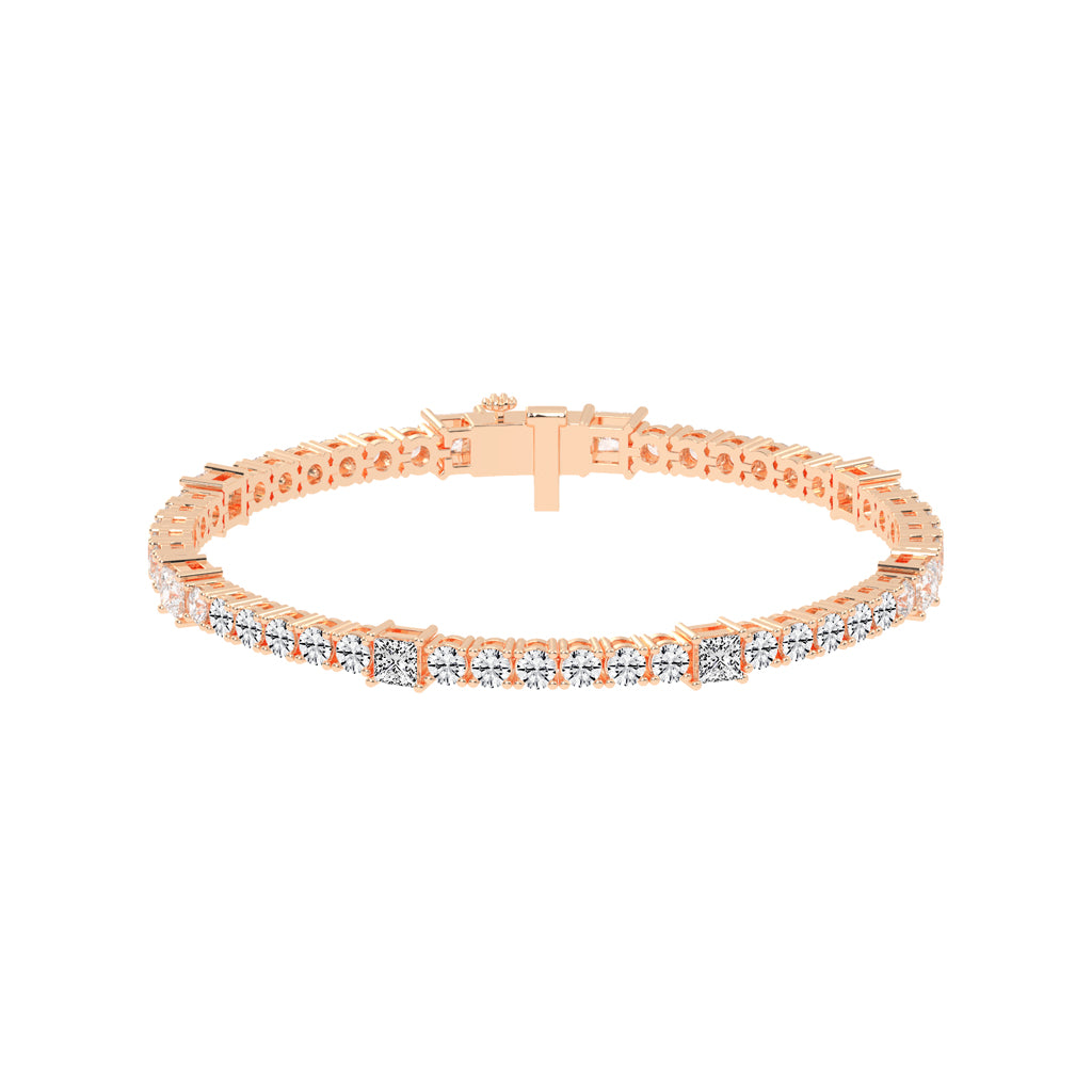 Auroria Princess Cut Tennis Lab Diamond Bracelet