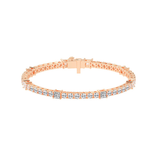Auroria Princess Cut Tennis Lab Diamond Bracelet