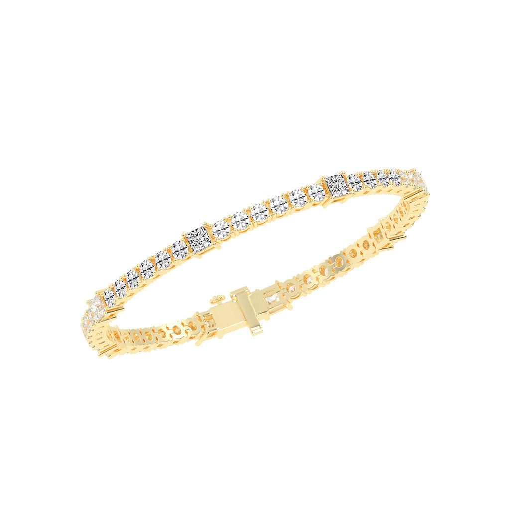Auroria Princess Cut Tennis Lab Diamond Bracelet