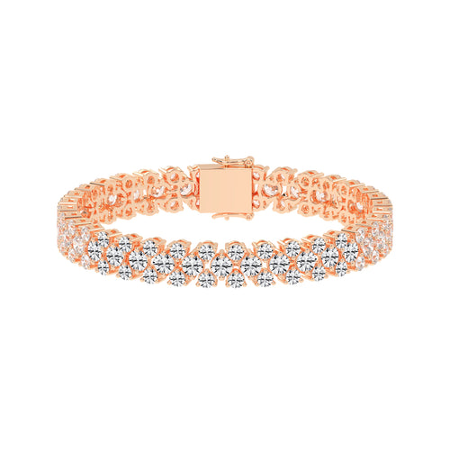 Brio Three Row Round Cut Fancy Lab Diamond Bracelet