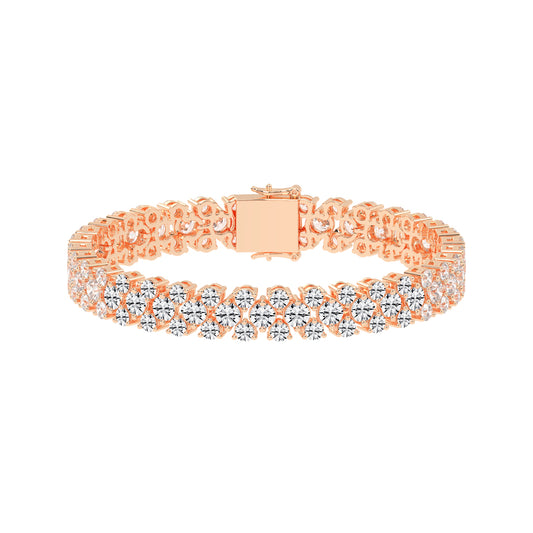 Brio Three Row Round Cut Fancy Lab Diamond Bracelet
