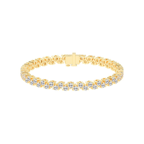 Calyx Alternative Two Row Round Cut Fancy Lab Diamond Bracelet