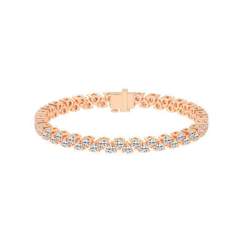 Calyx Alternative Two Row Round Cut Fancy Lab Diamond Bracelet