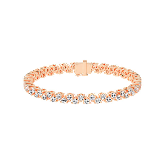 Calyx Alternative Two Row Round Cut Fancy Lab Diamond Bracelet