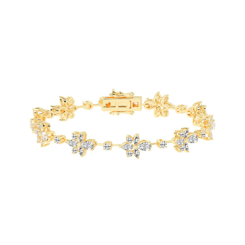 Lina Flower Style Pear Cut Fancy Lab Diamond Bracelet