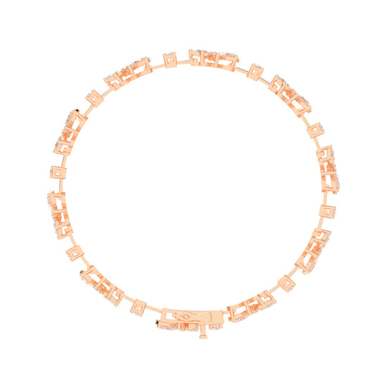 Lina Flower Style Pear Cut Fancy Lab Diamond Bracelet