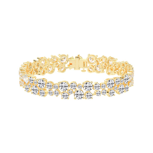 Vion Alternative Two Row Round Cut Fancy Lab Diamond Bracelet