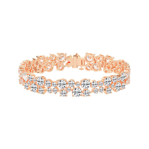 Vion Alternative Two Row Round Cut Fancy Lab Diamond Bracelet