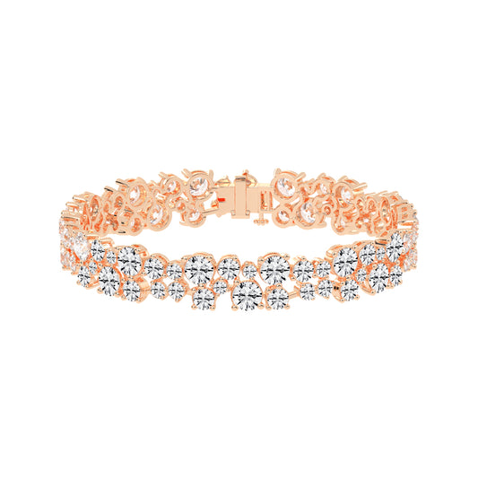 Vion Alternative Two Row Round Cut Fancy Lab Diamond Bracelet