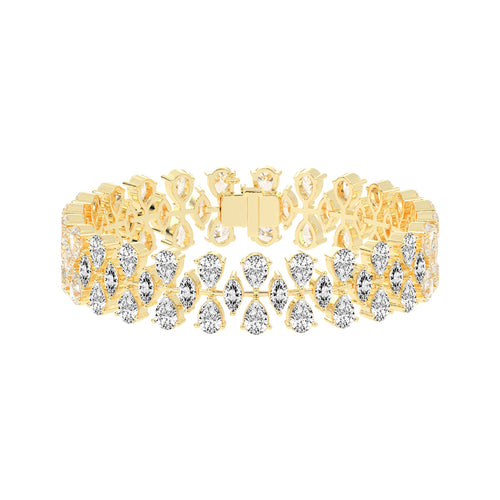 Pear Marquise Interlaced Diamond Statement Bracelet