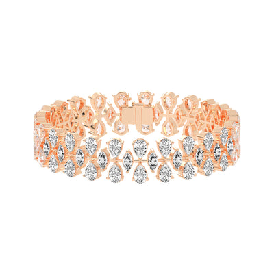 Pear Marquise Interlaced Diamond Statement Bracelet