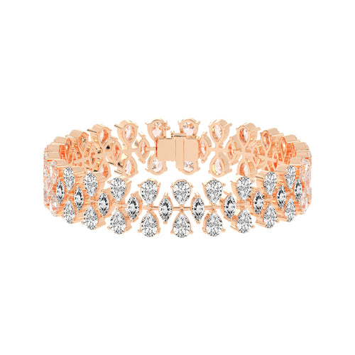 Pear Marquise Interlaced Diamond Statement Bracelet