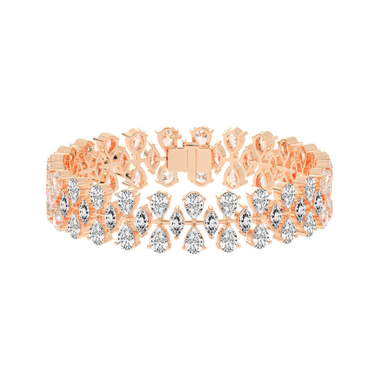 Pear Marquise Interlaced Diamond Statement Bracelet