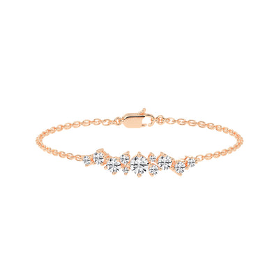 Maren Round Cut Chain Lab Diamond Bracelet
