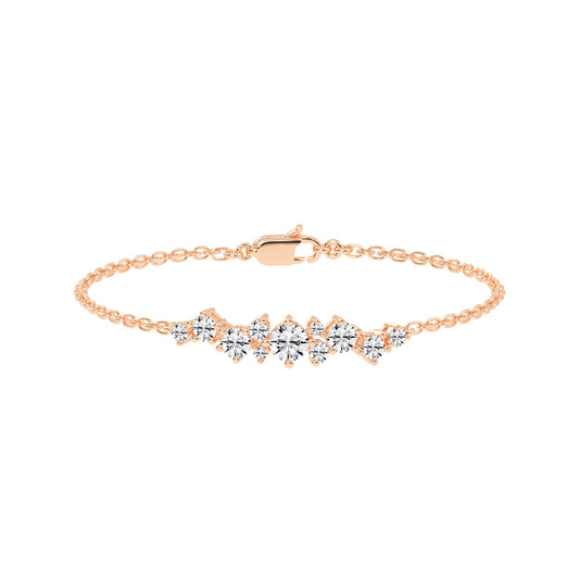 Maren Round Cut Chain Lab Diamond Bracelet